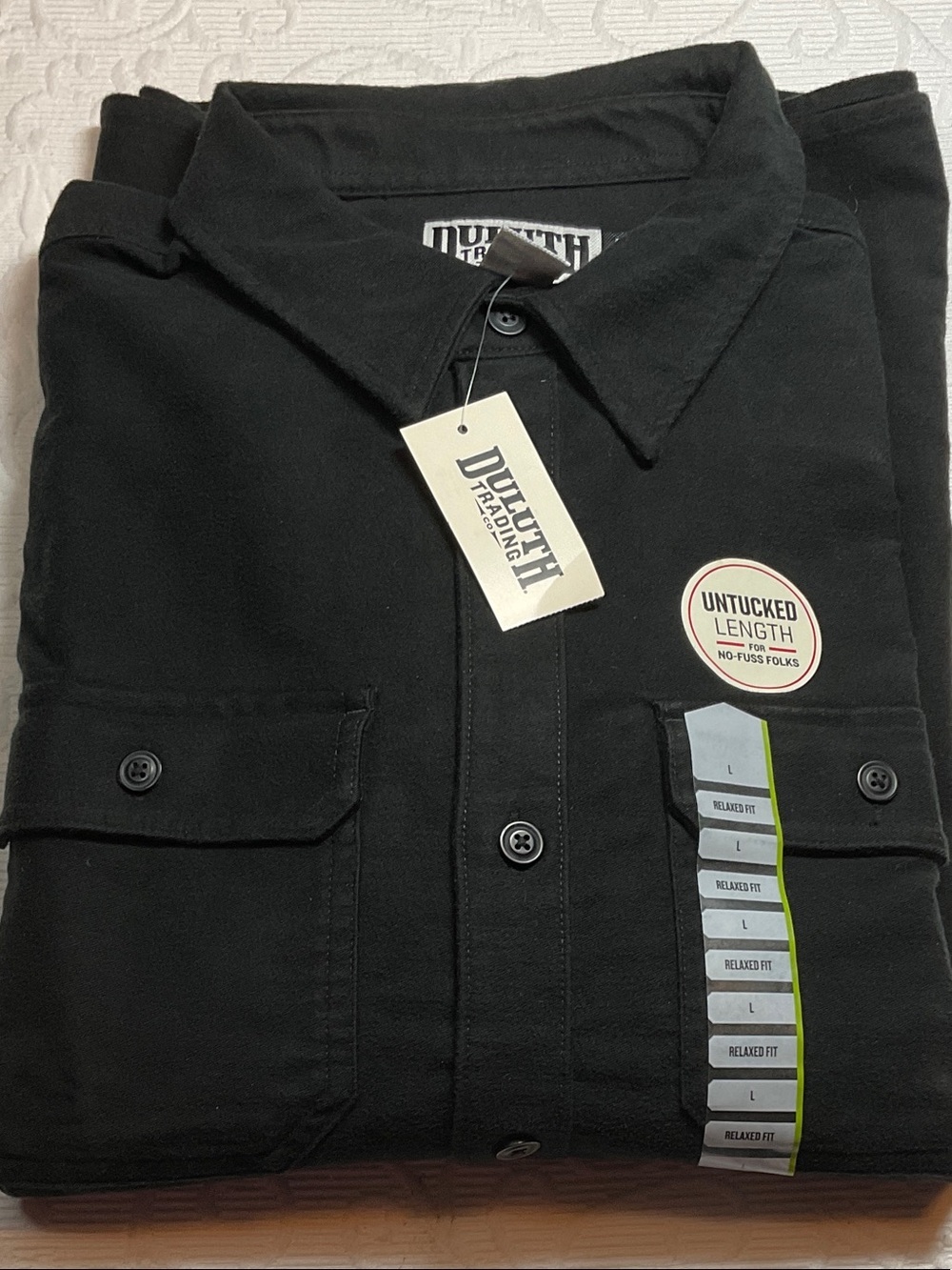 Duluth Trading Co Black Button-Front Casual Shirt Jacket